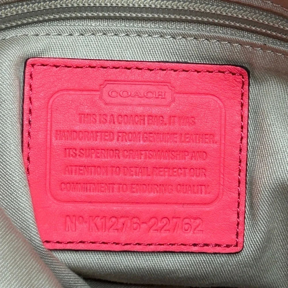 Coach Legacy Perforated Watermelon Pink Leather Duffel 22762